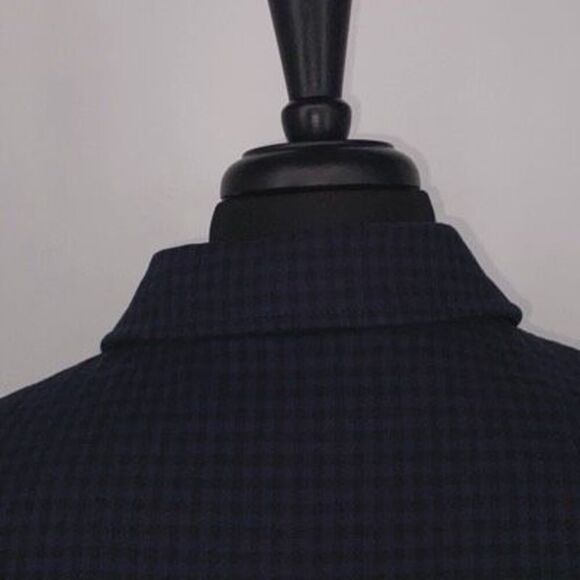 TOPMAN UK Plaid Harrington Jacket Collared Cotton Blue Black‎ Large - Picture 9 of 16